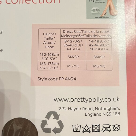 "Pretty Polly" Nylons Gloss Backseam Tights ML Nude Leg Black Backseam New - Picture 11 of 12